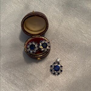 Blue and Silver Flower Earrings